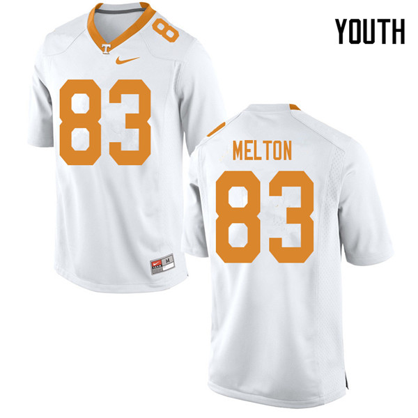 Youth #83 Cooper Melton Tennessee Volunteers College Football Jerseys Sale-White - Click Image to Close